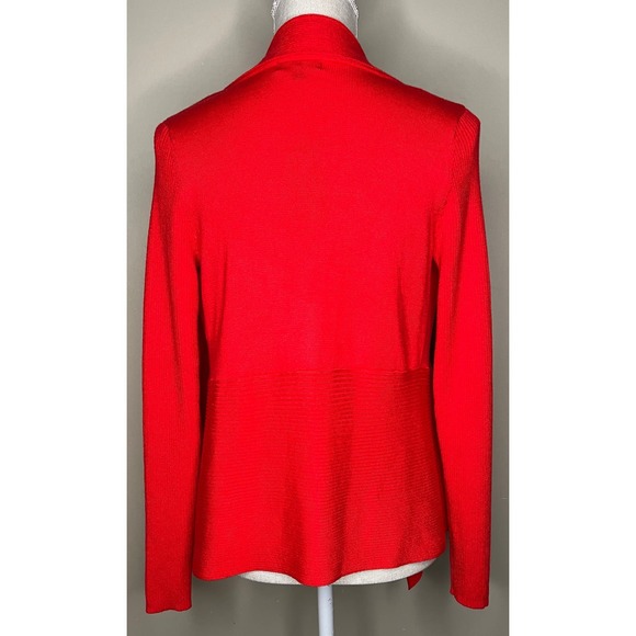 Verve Ami women’s bright red draped waterfall open front cardigan sweater NWT S - Picture 3 of 8